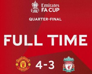 足总杯：曼联4-3利物浦挺进4强，特拉奥雷加时尾声绝杀终结比赛